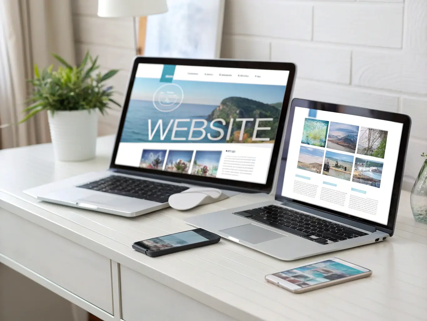 A clean, modern website design showcasing a responsive layout on various devices, emphasizing user-friendly navigation and clear call-to-actions.